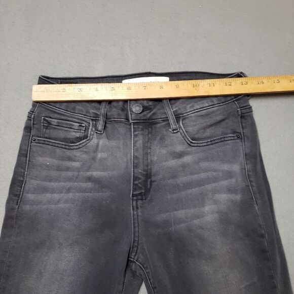 HIDDEN Raw Hem Ankle Flare Leg Jeans Black/Grey Mid Rise Jeans size 27 - Picture 12 of 14